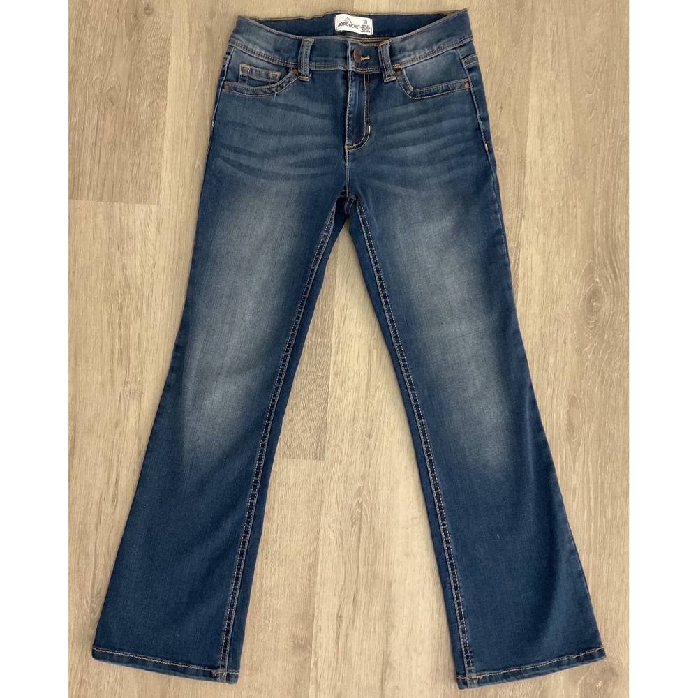 Jordache Girls Blue Bootcut Jeans Medium Wash Adjustable Waist Size 10